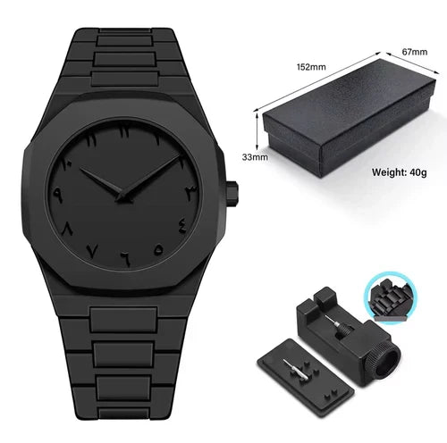 Santoni Black Arabic Watch – جمال في كل لحظة | Unique Edition for Men