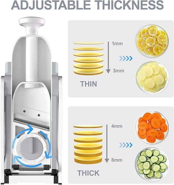 Upgraded Kitchen, Larger Food Port, Food Slicer, Potato Fryer, Adjustable