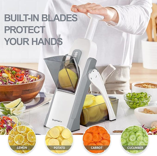 Upgraded Kitchen, Larger Food Port, Food Slicer, Potato Fryer, Adjustable