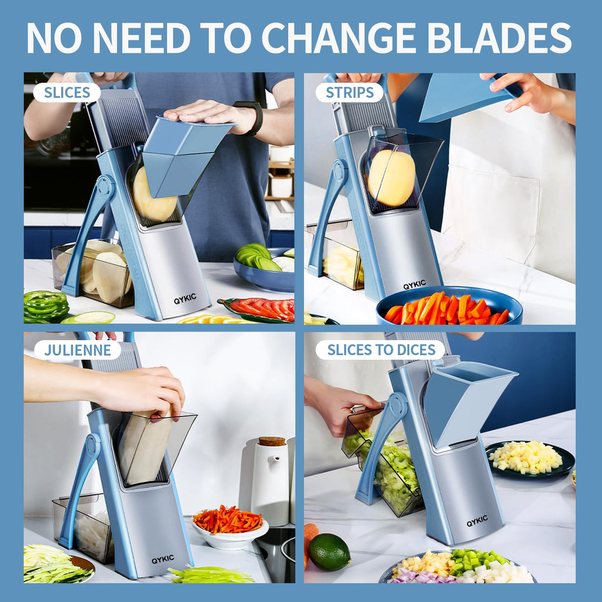 Upgraded Kitchen, Larger Food Port, Food Slicer, Potato Fryer, Adjustable